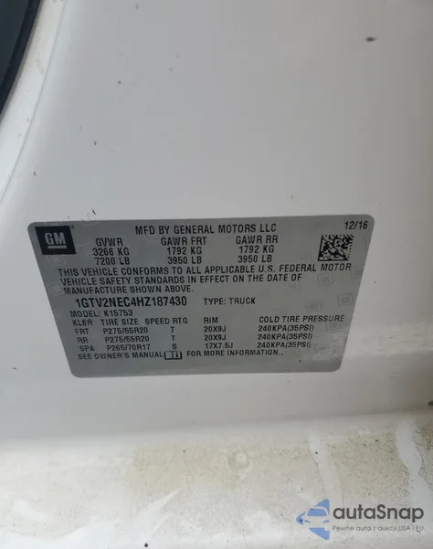 2017 GMC Sierra K1500 Slt from USA, damaged, VIN 1GTV2NEC4HZ187430